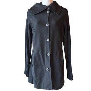 Beyond Yoga Black Organic Cotton Coat Jacket Size Medium